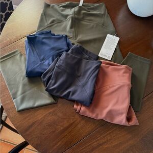 Lululemon InStill HR Tight 25” Leggings in various colors.